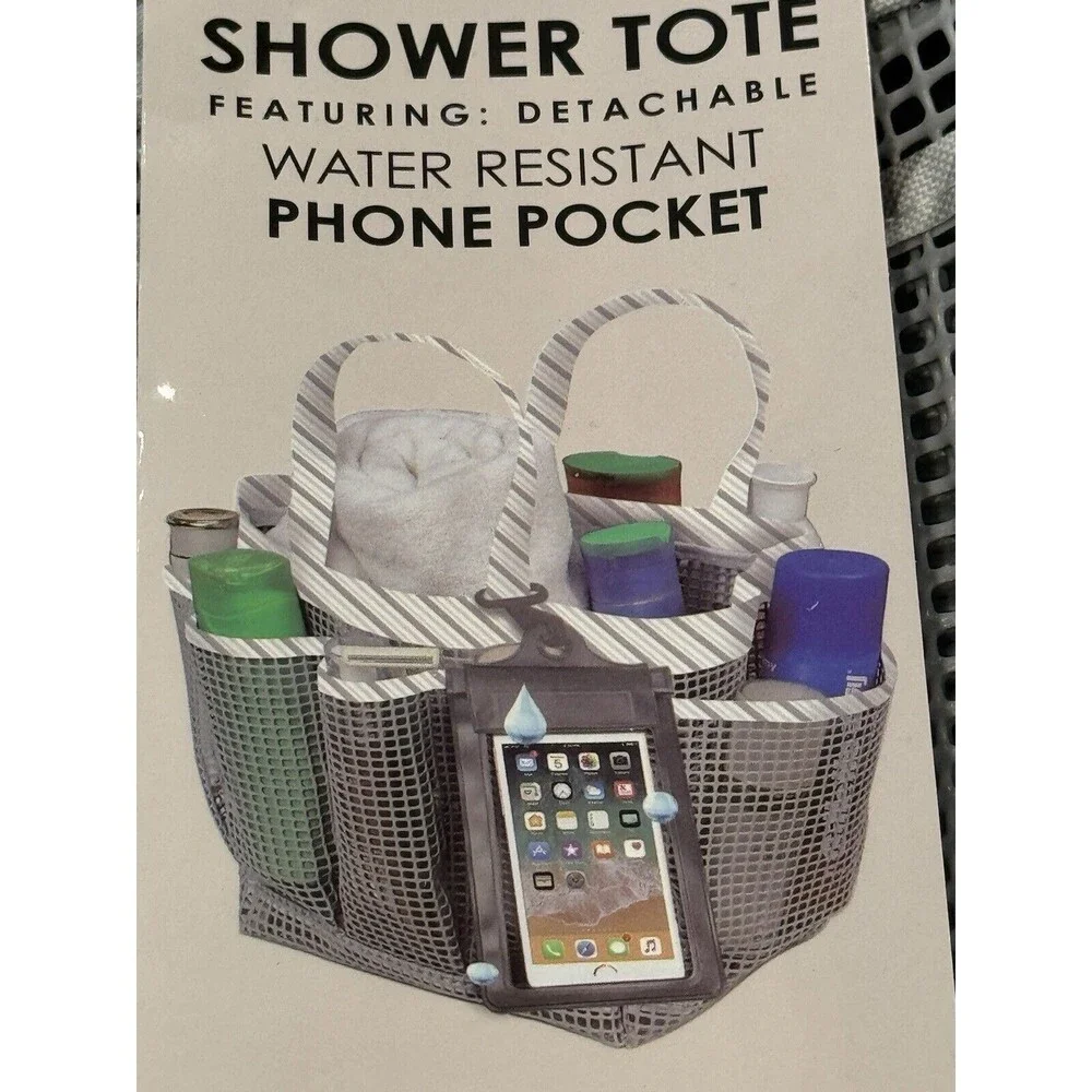 G.U.S. Shower Gray Tote featuring detachable water resistant Phone Pocket NEW